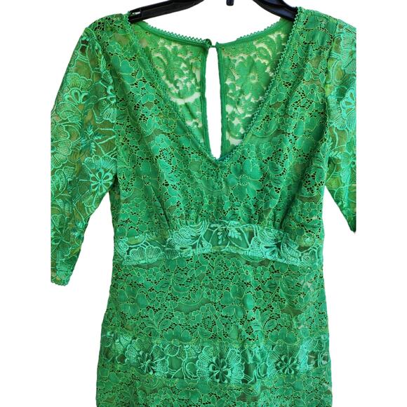 Tracy Reese x Anthropologie green lace dress 6 - Picture 7 of 9